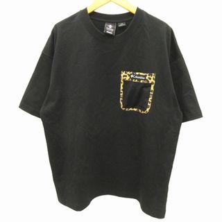 コロンビア(Columbia)のコロンビア xアトモス Tシャツ 半袖 ロゴ プリント レオパード 黒 S(Tシャツ/カットソー(半袖/袖なし))