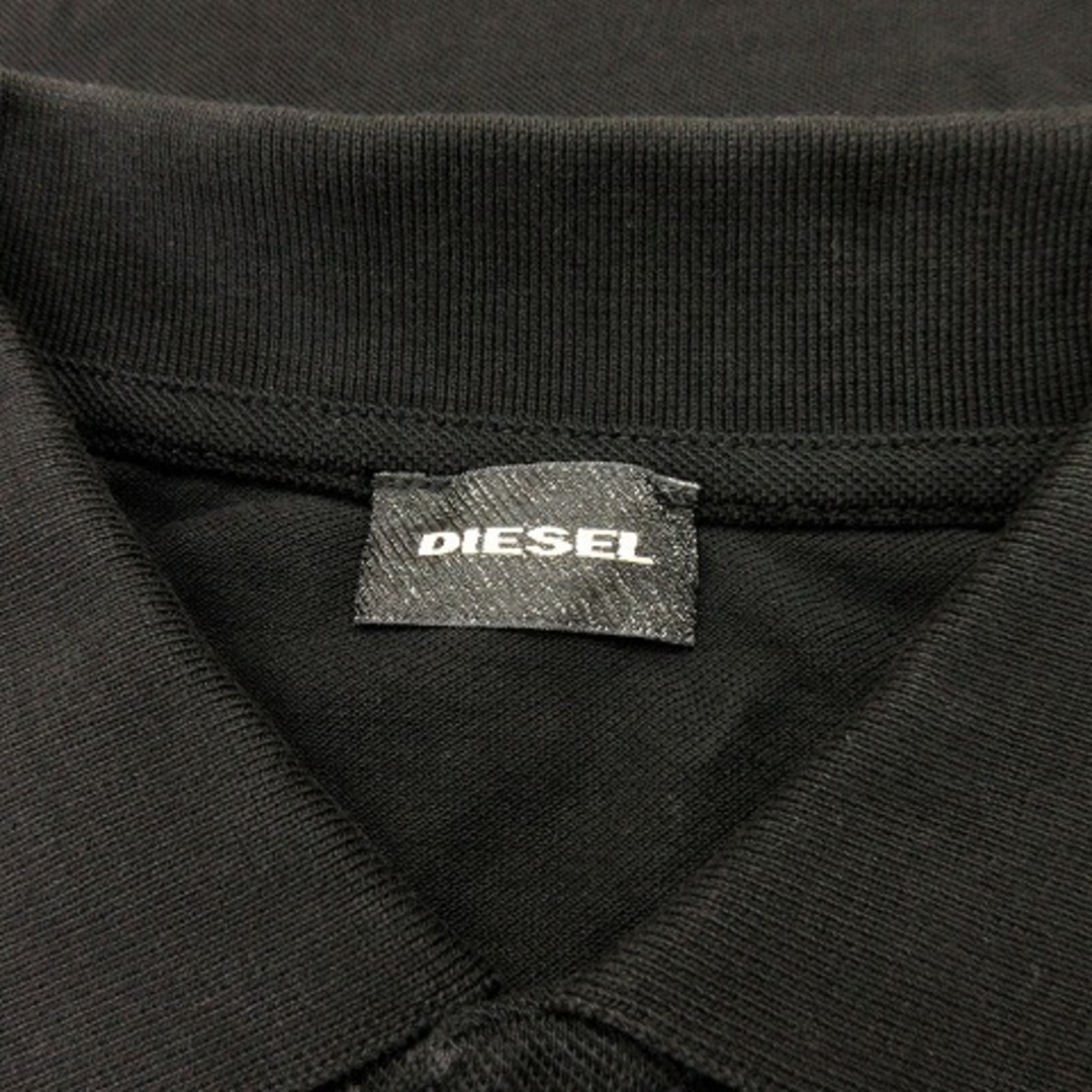 DIESEL(ディーゼル)のディーゼル ポロシャツ ロゴ プリント 半袖 鹿の子 コットン 黒 ブラック メンズのトップス(ポロシャツ)の商品写真