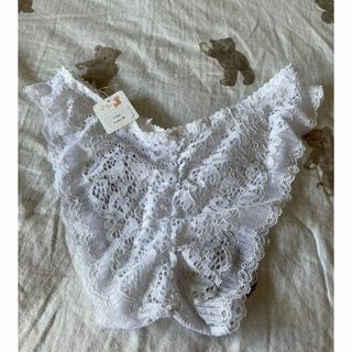 新品　総レース　Tバックショーツ　Mサイズ　ホワイト(ショーツ)