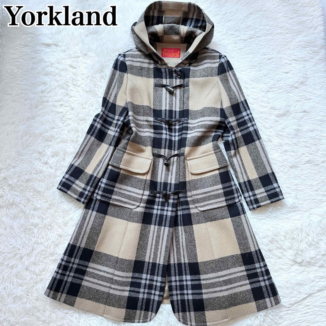 YORKLAND コート ベージュ　チェック柄