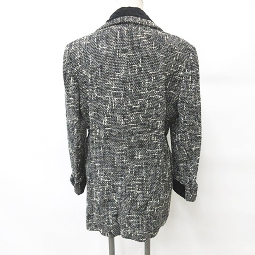CORDIER(コルディア)のコルディア ジャケット テーラーカラー ダブル 別布 別珍 黒 白 40 レディースのジャケット/アウター(その他)の商品写真
