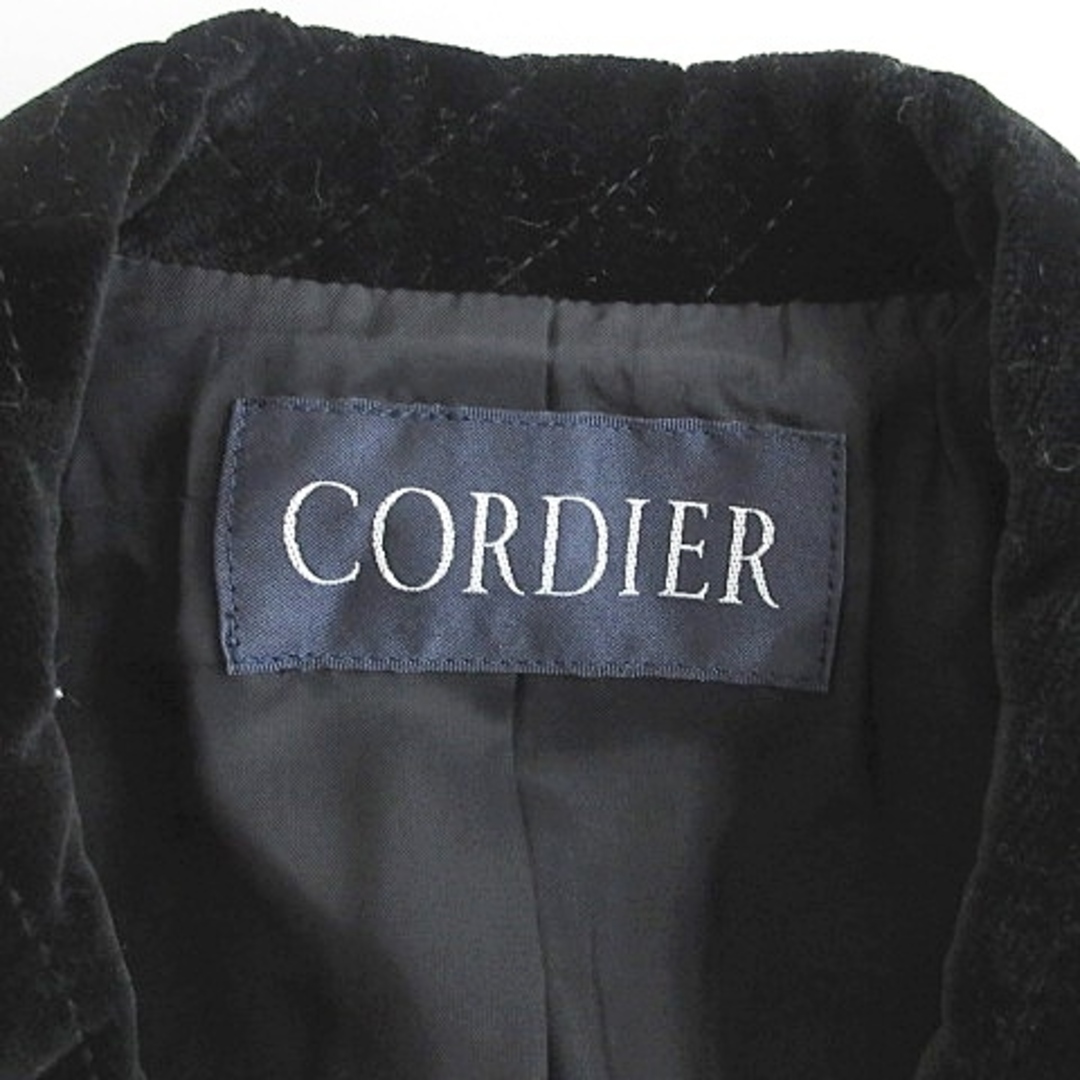 CORDIER(コルディア)のコルディア ジャケット テーラーカラー ダブル 別布 別珍 黒 白 40 レディースのジャケット/アウター(その他)の商品写真