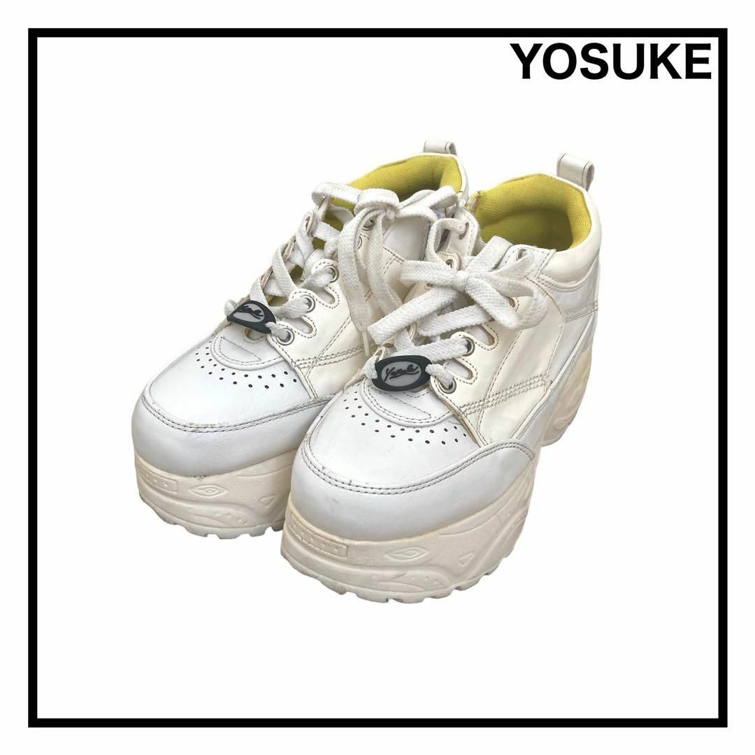 YOSUKE - 【YOSUKE】 厚底フラットスニーカー ホワイト 白 23.5cm 靴