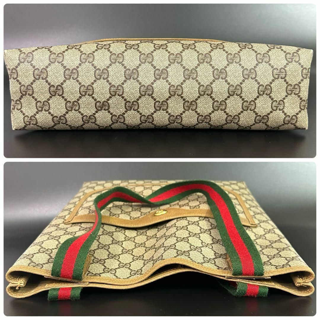 Gucci(グッチ)のグッチ GUCCI トートバッグ シェリーライン GG ベージュ レザー PVC レディースのバッグ(トートバッグ)の商品写真