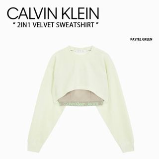 カルバンクライン(Calvin Klein)のCalvinkiein 2in1 ベルベットクロップドトレーナー(トレーナー/スウェット)