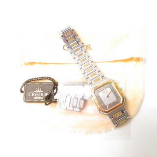 セイコー(SEIKO)のSEIKO セイコー CREDOR クレドール 4J81-5000 腕時計 1点 ステンレス SS×18KT コンビ スクエア クォーツ ウォッチ グレー文字盤 レディース AU2252C (腕時計)