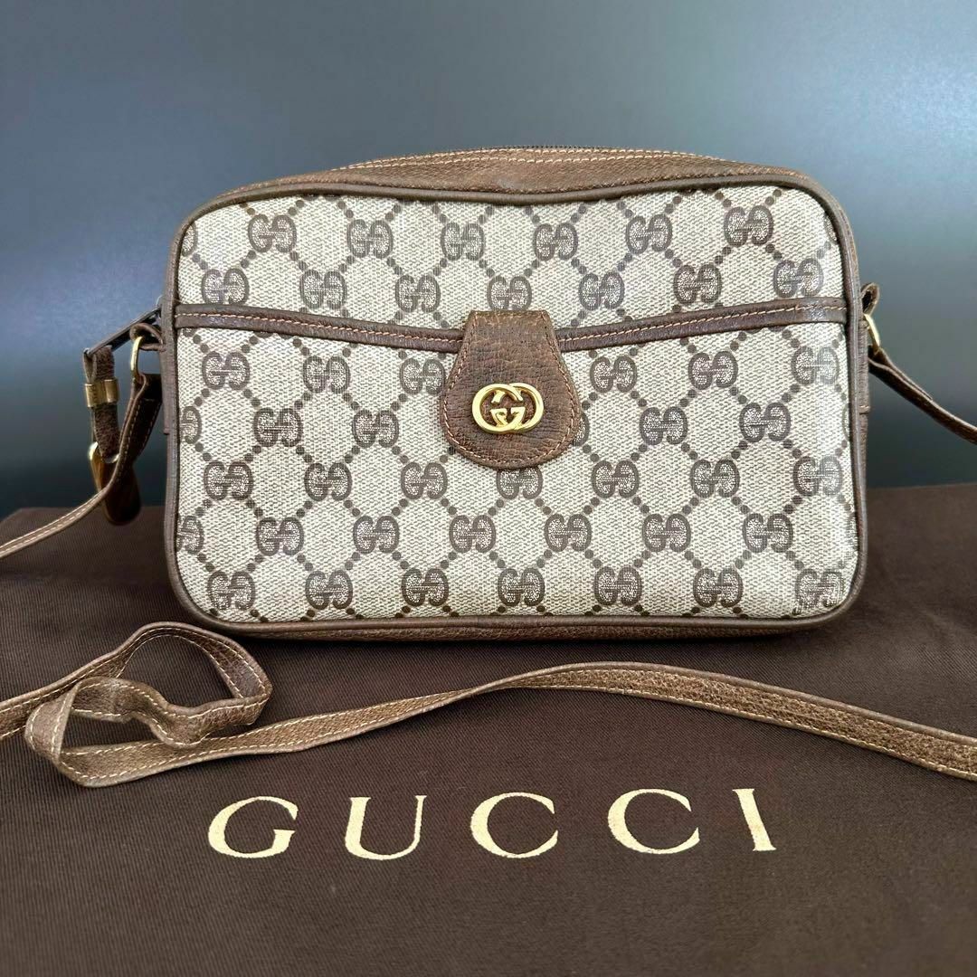 グッチ オールドグッチ GUCCI ショルダーバッグ GG レザー PVC-