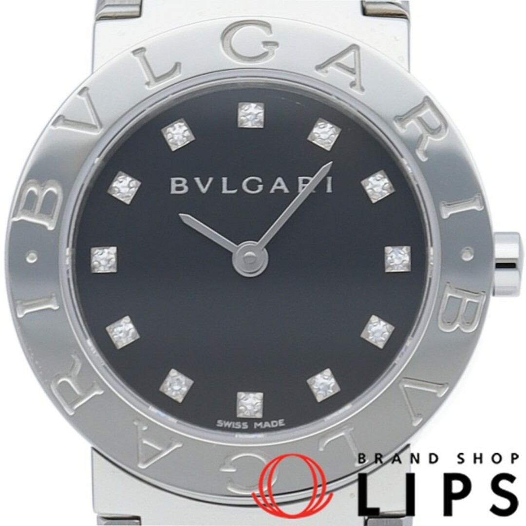 ブルガリ ブルガリ ブルガリ ウォッチ 26mm 12Pダイヤ Bvlgari Bvlgali BB26SS(BB26SSD) 箱 保証書 SS レディース時計 ブラック 美品