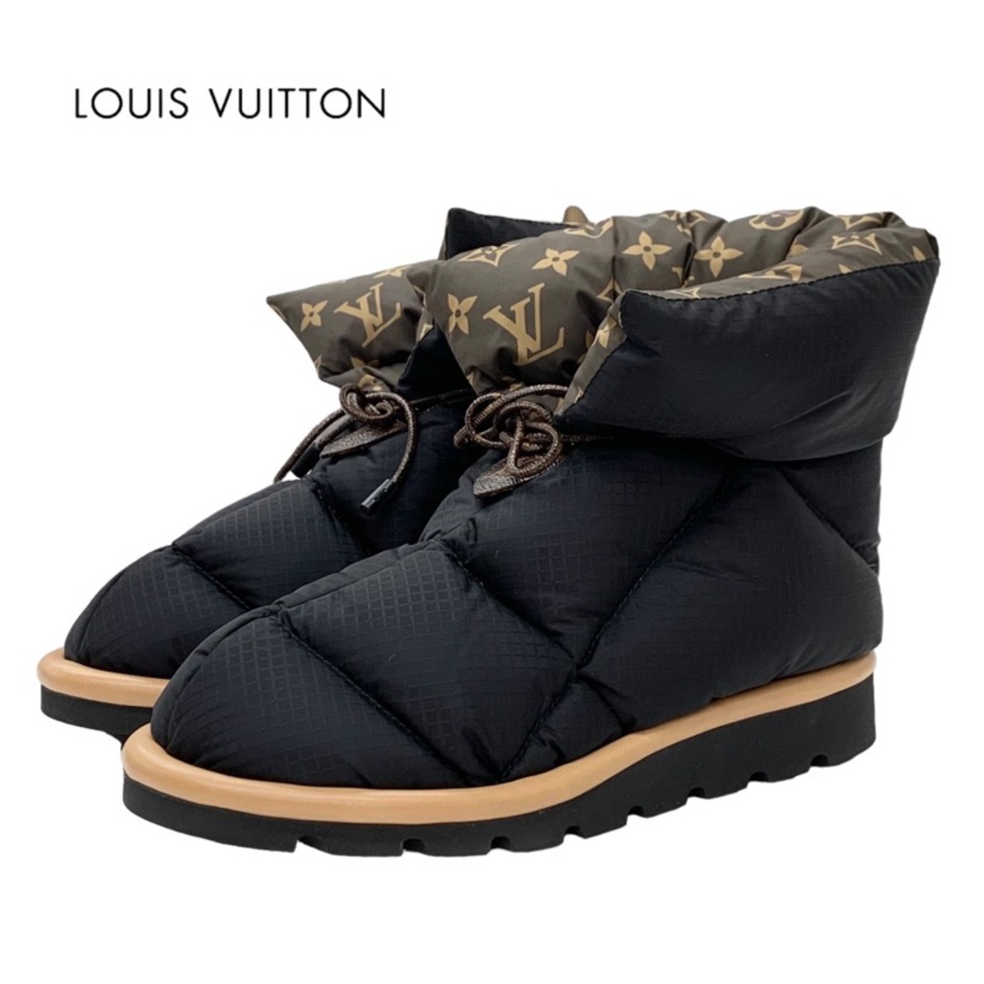 LOUIS VUITTON(ルイヴィトン)のルイヴィトン LOUIS VUITTON ピローライン モノグラム ブーツ ショートブーツ アンクルブーツ 靴 シューズ ナイロン ブラック 黒 レディースの靴/シューズ(ブーツ)の商品写真