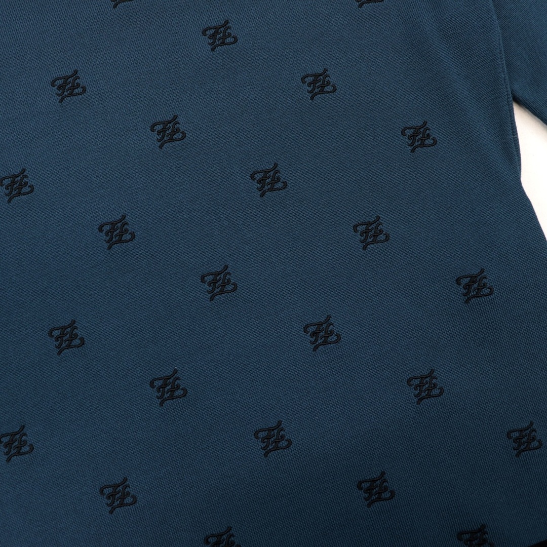 FENDI(フェンディ)の美品 フェンディ FFカリグラフィー ハイネックカットソー レディース ネイビー系 36 長袖トップス ニット ロゴ刺繍 FENDI レディースのトップス(カットソー(長袖/七分))の商品写真