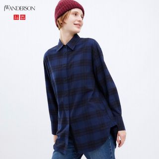 ユニクロ(UNIQLO)のUNIQLO  JWAフランネルチェックロングシャツ（長袖）(シャツ/ブラウス(長袖/七分))