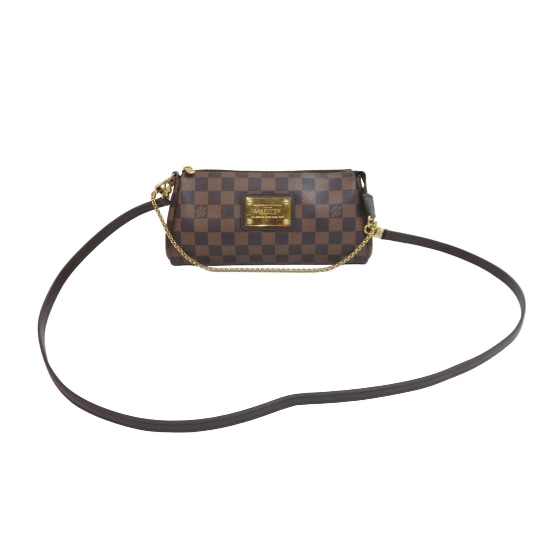 LOUIS VUITTON ルイヴィトン ショルダーバッグ N55213 エヴァ ダミエ ブラウン ゴールド金具 美品  56705