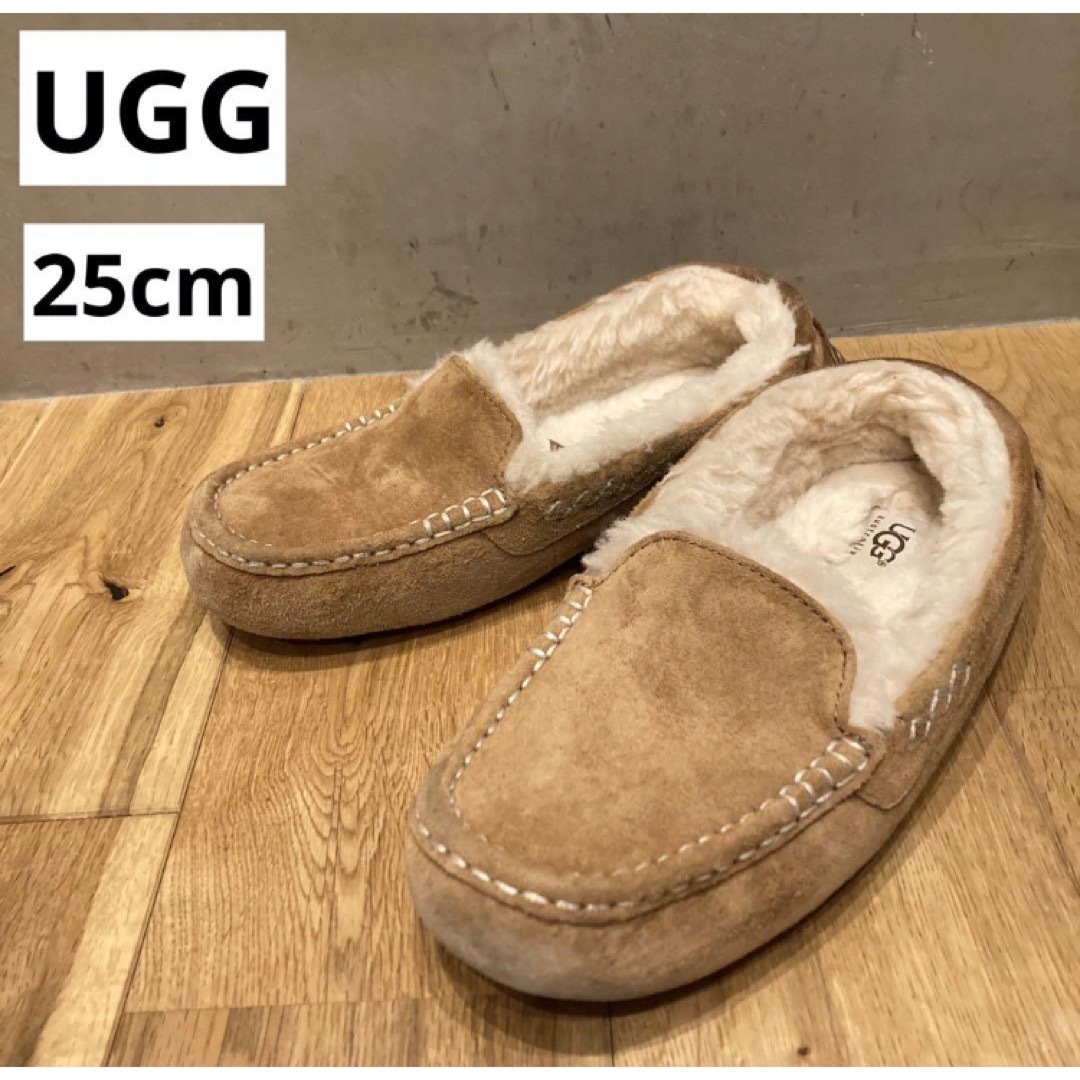 新品 UGG アグ アンスレー モカシン スリッポン ブラック 25cm