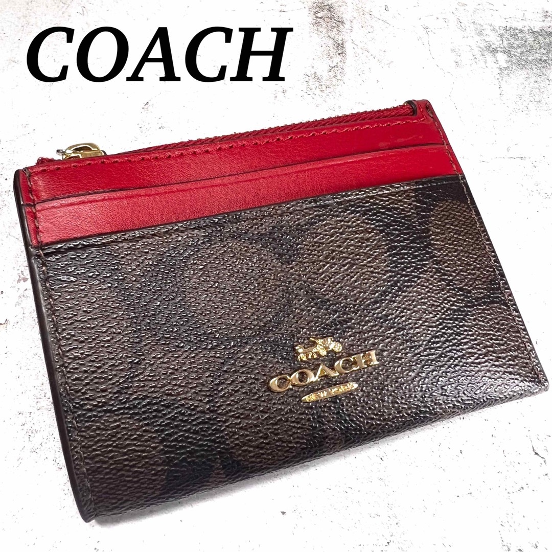 COACH(コーチ)の【即日発送】COACH コーチ パスケース 小銭入れ 赤 レディースのファッション小物(名刺入れ/定期入れ)の商品写真