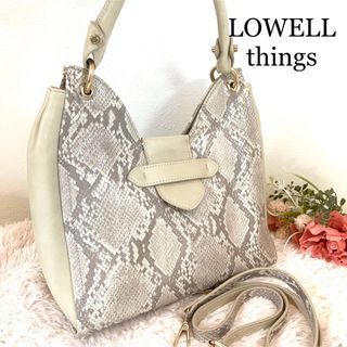 ロウェルシングス(LOWELL Things)のLOWELL things ロウェル 2way ショルダーバッグ パイソン柄(ハンドバッグ)