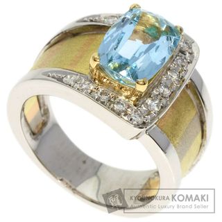 タサキ(TASAKI)のTASAKI アクアマリン ダイヤモンド リング・指輪 K18WG K18YG レディース(リング(指輪))