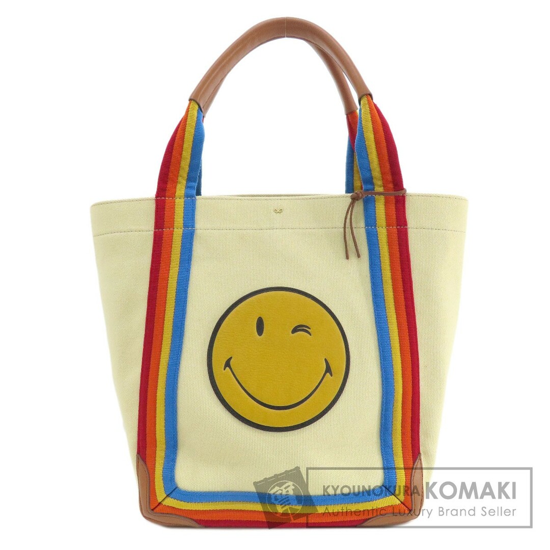 Anya Hindmarch スマイルモチーフ トートバッグ キャンバス レディース ...