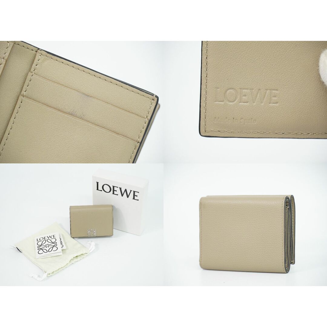 LOEWE(ロエベ)の本物 ロエベ LOEWE アナグラム トライフォールド 折財布 コンパクトウォレット レザー グレーベージュ 062144 Anagram 財布 ウォレット 中古 レディースのファッション小物(財布)の商品写真