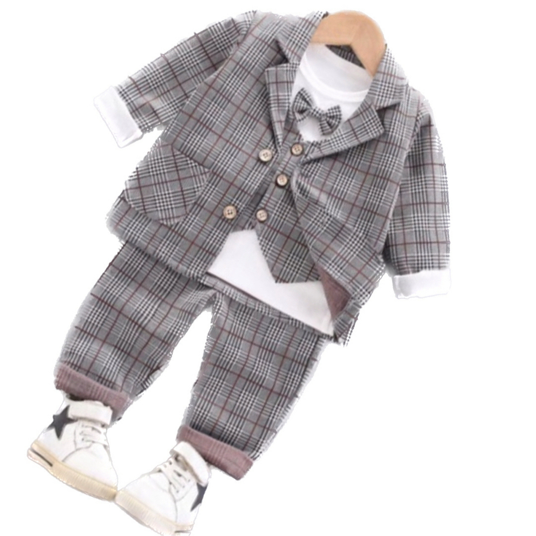 【美品】キッズフォーマルスーツ　入園式 キッズ/ベビー/マタニティのキッズ服男の子用(90cm~)(ジャケット/上着)の商品写真