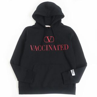 VALENTINO ヴァレンティノ エンボスロゴプルオーバーパーカー 黒 M新品