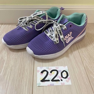 アナップガール(ANAP GiRL)の22.0 ANAPGiRL アナップガール 運動靴 通学靴 スニーカー 紫(スニーカー)