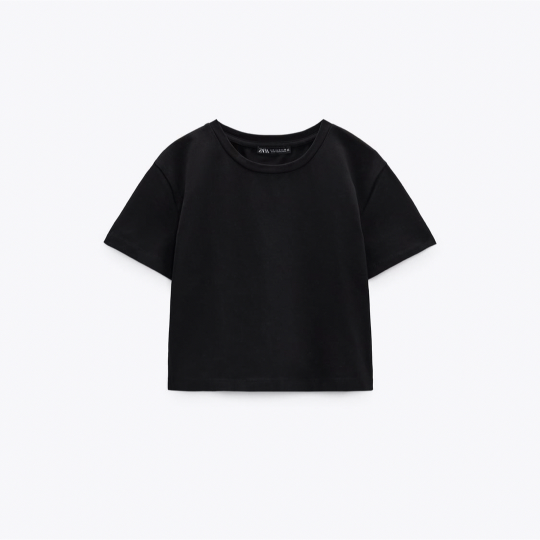 ZARA クロップド丈シャツ ブラック S - トップス