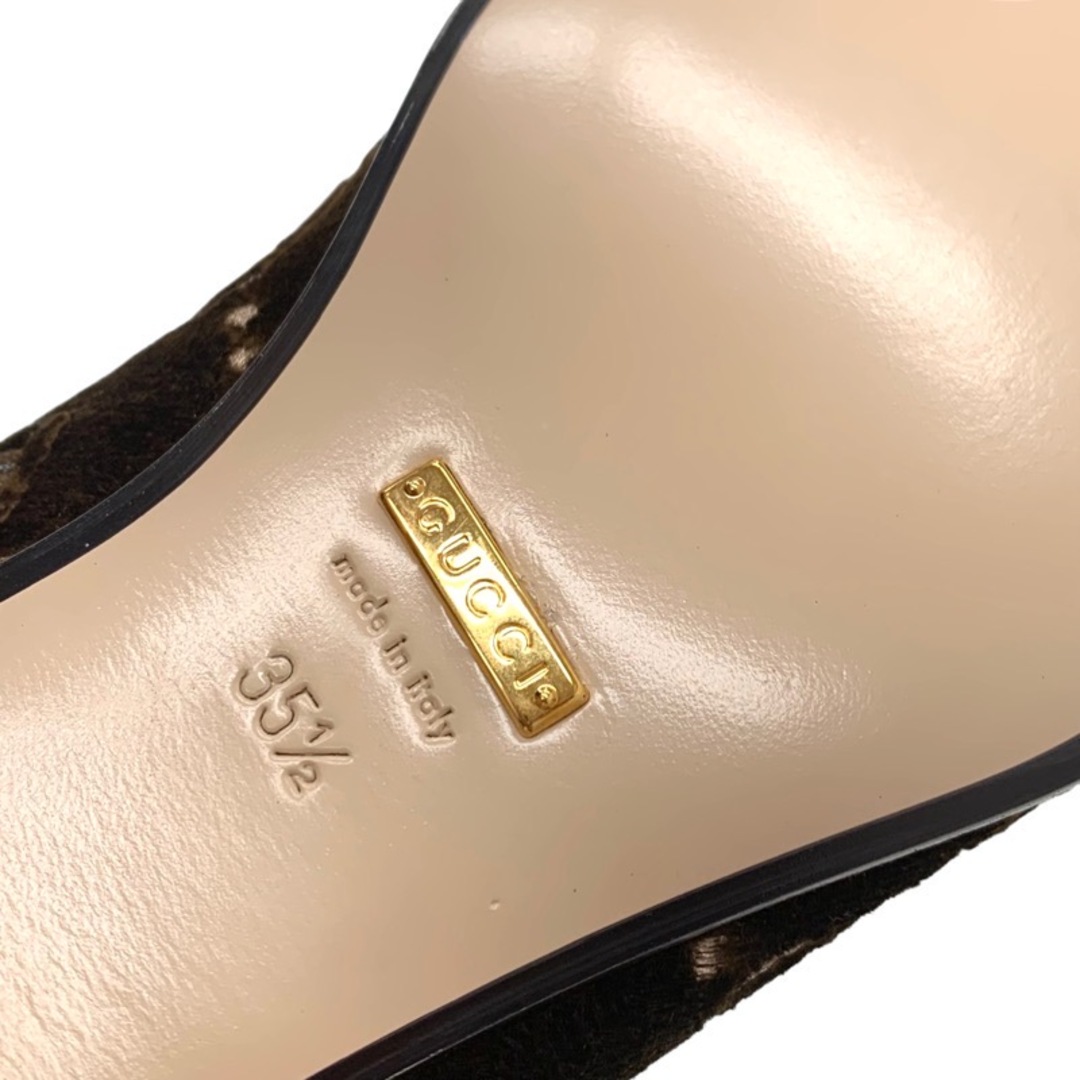 Gucci(グッチ)の未使用 グッチ GUCCI ブーツ ショートブーツ 靴 シューズ GG ホースビット ビジュー ベロア ブラウン ゴールド レディースの靴/シューズ(ブーツ)の商品写真