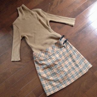 バーバリー(BURBERRY)のブルーレーベル☆ドッキングワンピース(ミニワンピース)