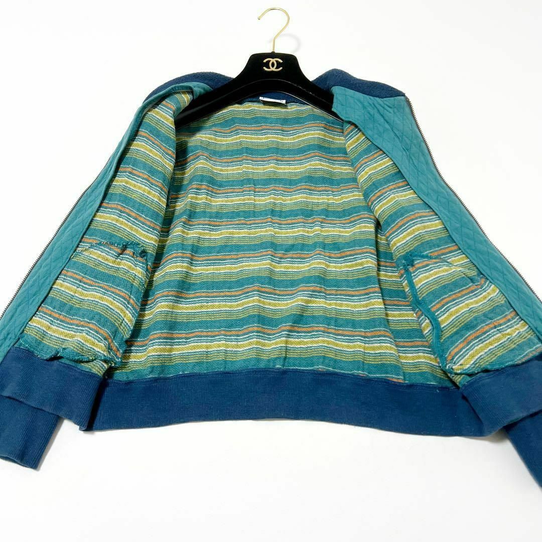 Jocomomola ブルゾン 羽織り コットン ブルーグリーン フリーサイズ