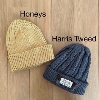 ハリスツイード(Harris Tweed)のニット帽　Harris Tweed &Honeys 2点セット　ニットキャップ(ニット帽/ビーニー)