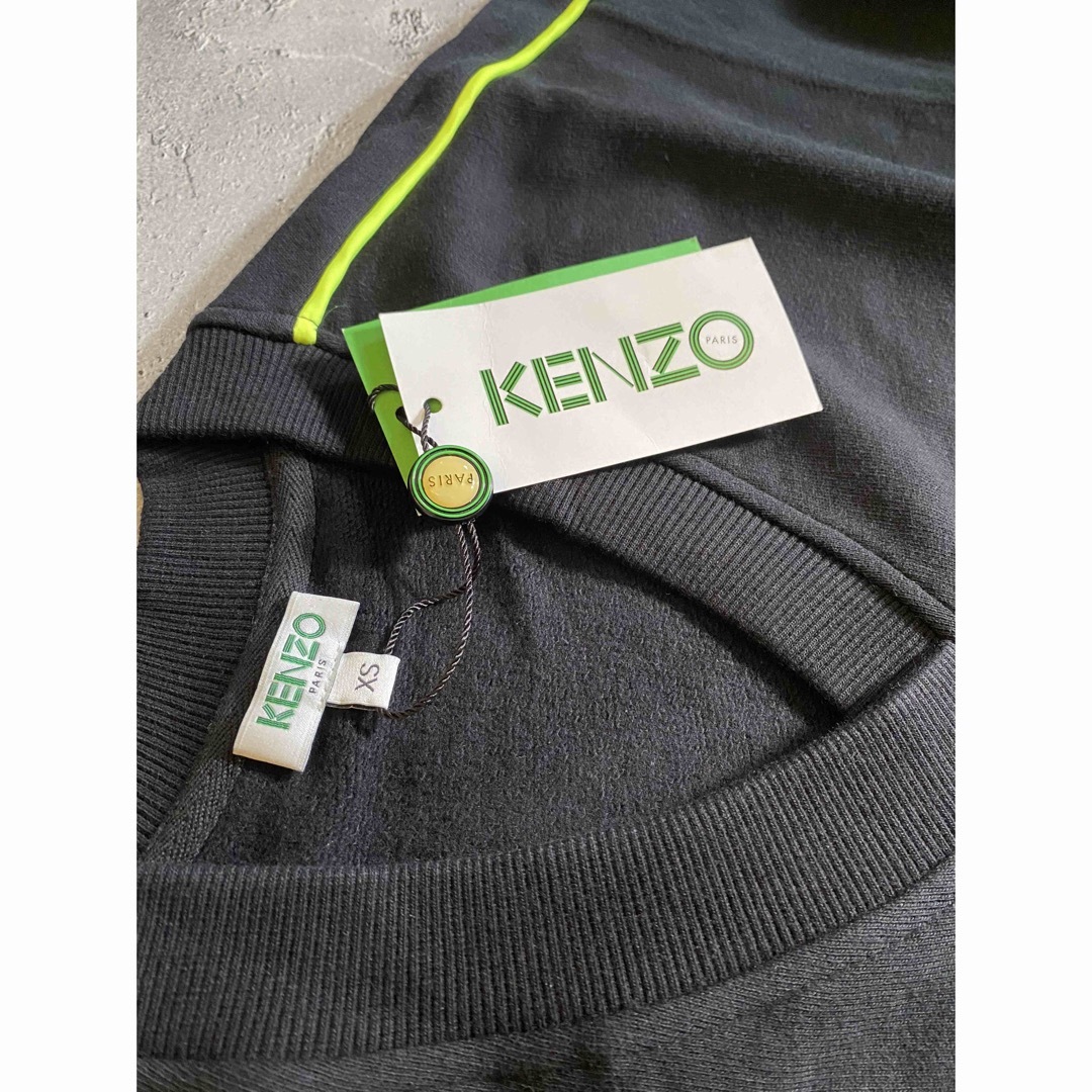 KENZO(ケンゾー)の新品 KENZO Vネック スウェット ミニドレス 長袖 スウェットワンピース レディースのワンピース(ミニワンピース)の商品写真