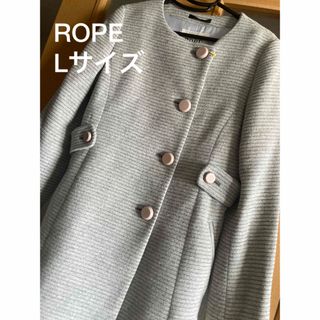 【未使用】ROPE ロペ ロングコート 金ボタン レディース 裏地総柄 ウール