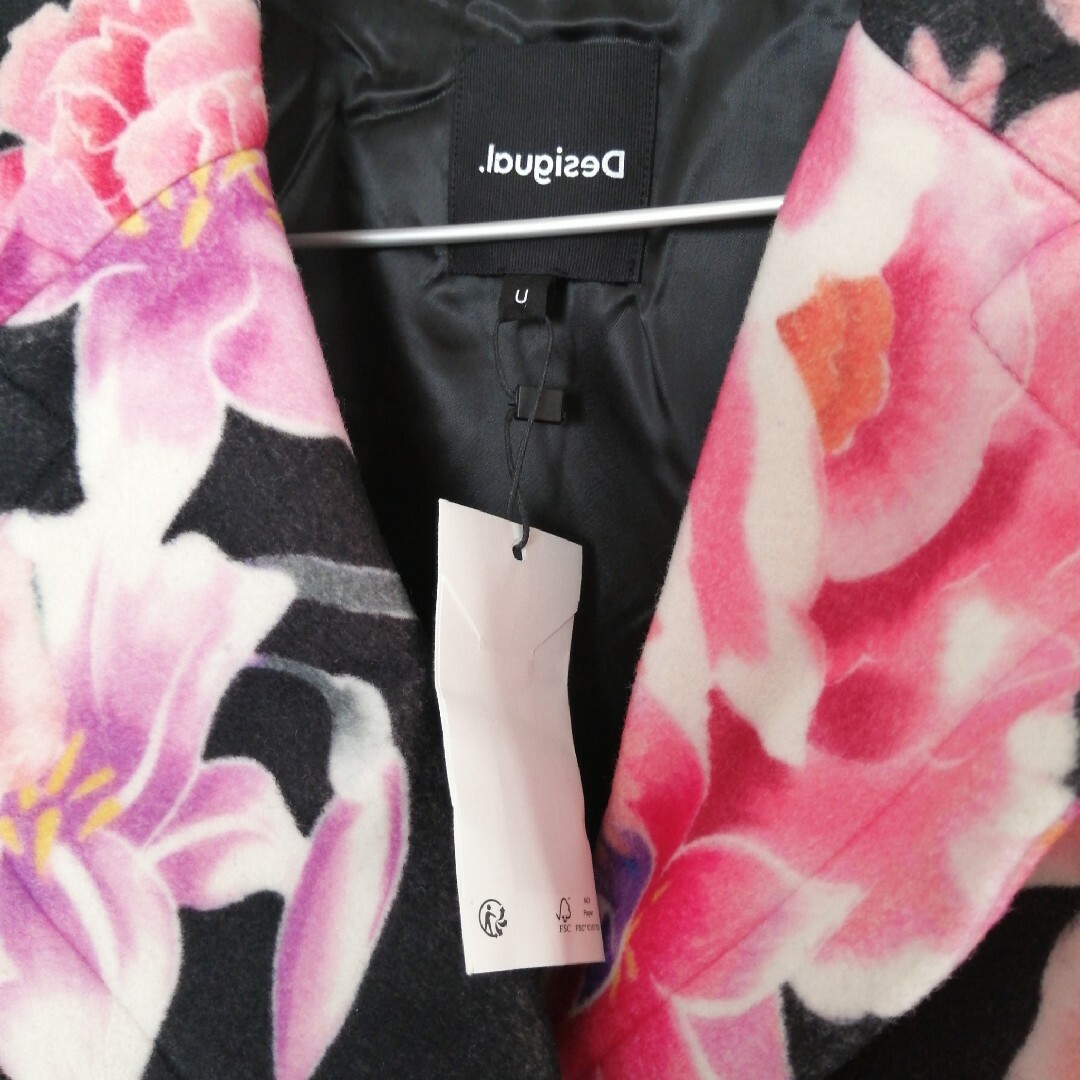 DESIGUAL(デシグアル)の新品デシアグル 限定エスコテ 羊毛ロングコート レディースのジャケット/アウター(ロングコート)の商品写真