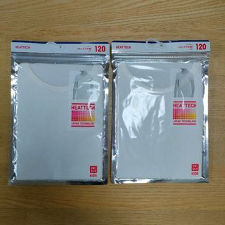 ユニクロ(UNIQLO)の未使用 ユニクロ 半袖 ヒートテック 2枚 白　120(下着)