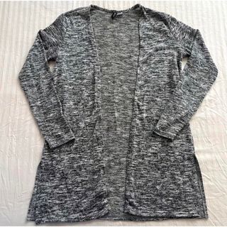 エイチアンドエム(H&M)のH&M ロング カーディガン ボタンレス ニット グレー(カーディガン)