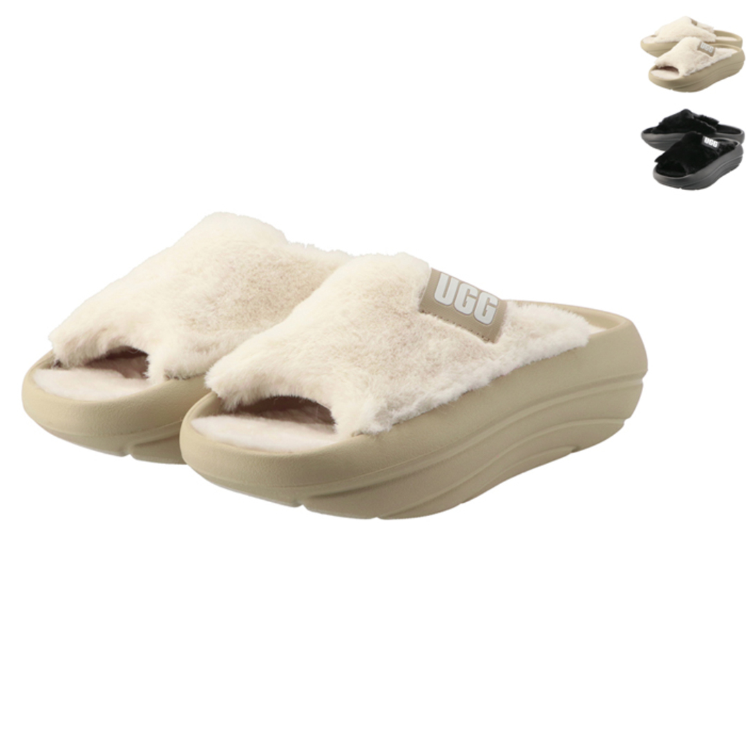 アグ UGG サンダル ファー 厚底 FoamO UGGPLUSH SLIDE モールドフォーム スライドサンダル 2023年秋冬新作 1143849262cm甲幅