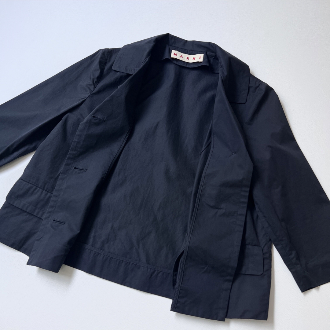 MARINI(マリーニ)のMARNI マルニ　テーラードジャケット　ショートコート　ブレザー　ネイビー レディースのジャケット/アウター(テーラードジャケット)の商品写真