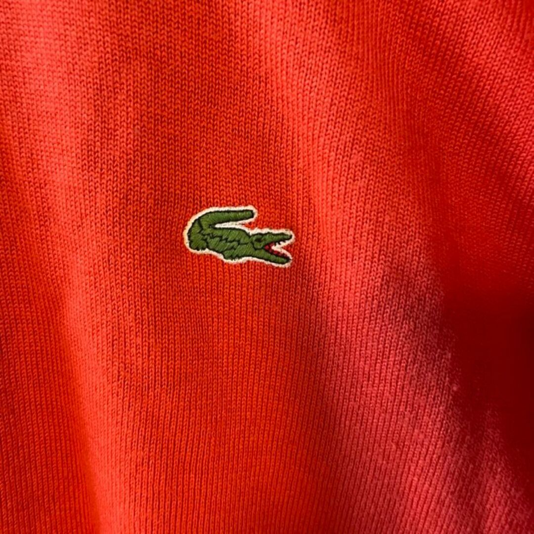 LACOSTE(ラコステ)のスペイン製 ラコステ クルーネック セーター ミラノリブ オレンジ テラコッタ メンズのトップス(ニット/セーター)の商品写真