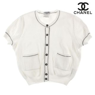 シャネル(CHANEL)のシャネル CHANEL ココボタン 半袖 カーディガン ニット(ニット/セーター)