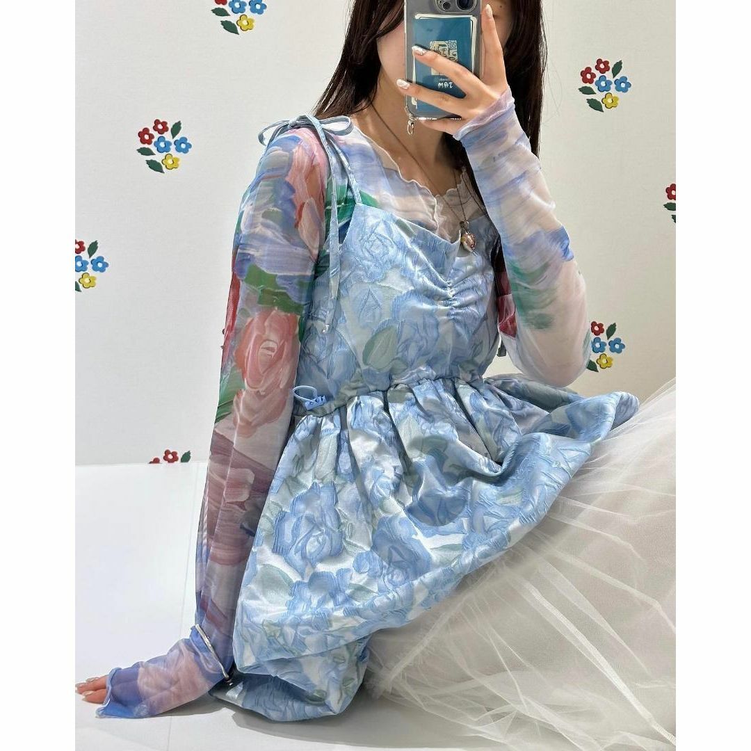 ⑪月店舗限定 POPPY あさぎーにょ バルーンキャミチュニック ブルー