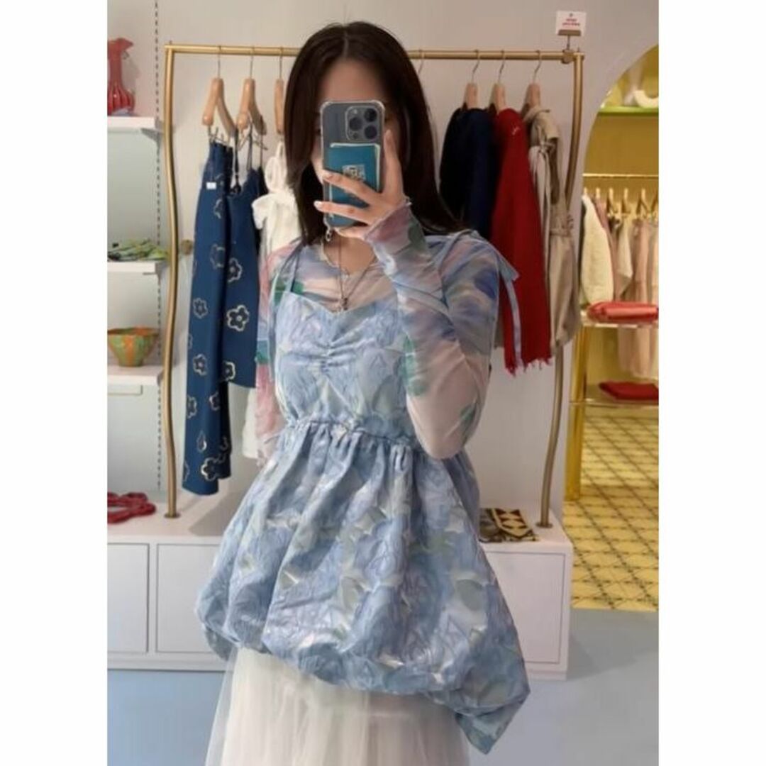 ⑪月店舗限定 POPPY あさぎーにょ バルーンキャミチュニック ブルー
