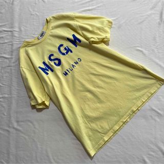 エムエスジイエム(MSGM)のMSGM ロゴTシャツ イエロー×ブルー S(Tシャツ/カットソー(半袖/袖なし))