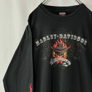 ハーレーダビッドソン ブラック メンズのTシャツ・カットソー(長袖)の ...