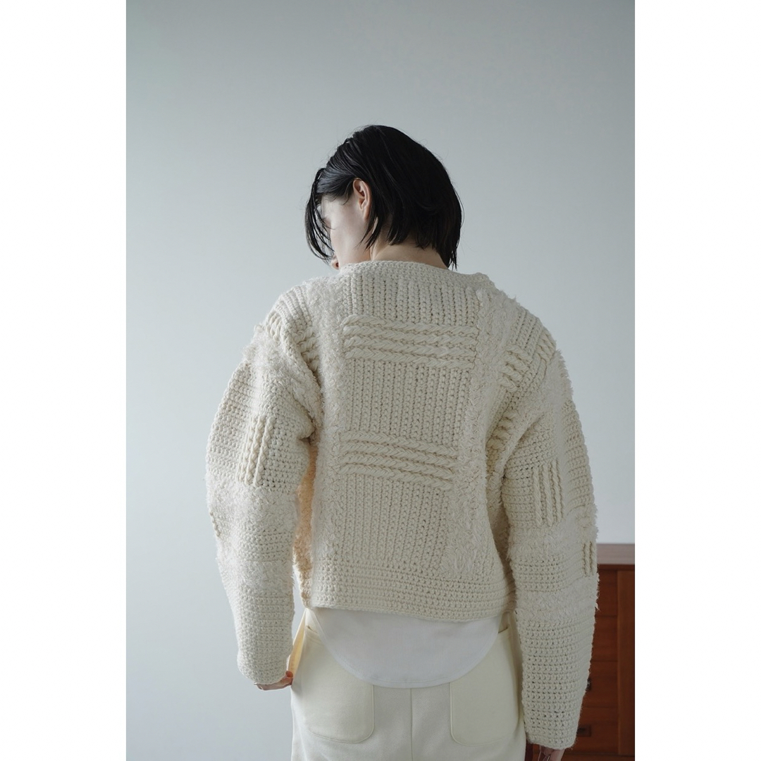 カラーブルーCLANE ★ WIDE CHECK HAND KNIT