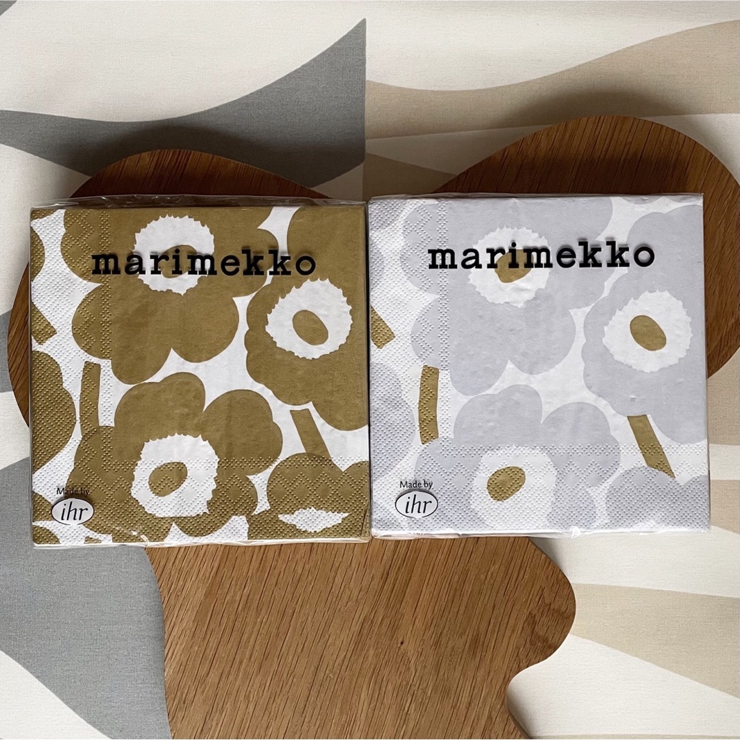 marimekko(マリメッコ)の新品 2点セット marimekko Unikko ウニッコ ペーパーナプキン インテリア/住まい/日用品のキッチン/食器(テーブル用品)の商品写真