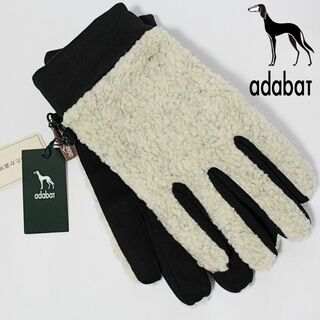 アダバット(adabat)の新品 アダバット 裏地暖か起毛 ボアバイカラーグローブ 手袋 アイボリー 25㎝(手袋)