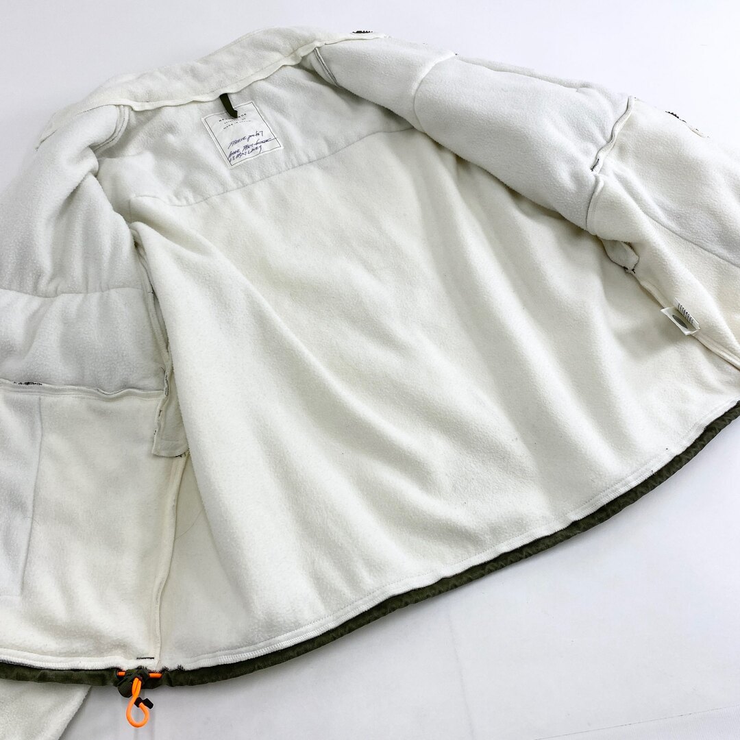 63k9 READY MADE レディメイド 20AW Fleece Jacket フリースジャケット ライナー切替 2 カーキ ホワイト ブルゾン アウター 羽織 上着