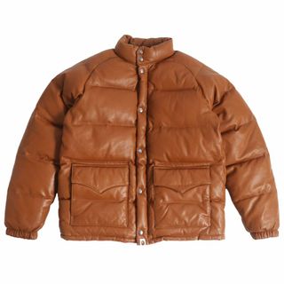 A BATHING APE アベイシングエイプ LEATHER CLASSIC DOWN JACKET レザーダウンジャケット ブラウン