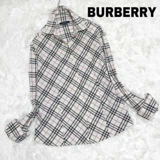 バーバリー(BURBERRY)の39X春秋 BURBERRY 長袖シャツ ノバチェック 刺繍ロゴレディース古着(シャツ/ブラウス(長袖/七分))