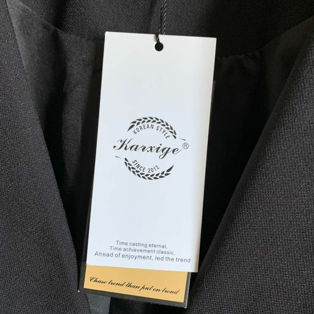 新品未使用】Karxige 黒ジャケット 丈長め 薄い肩パッド入 春秋 新品未使用】Karxige 黒ジャケット 丈長め 薄い肩パッド入 春秋